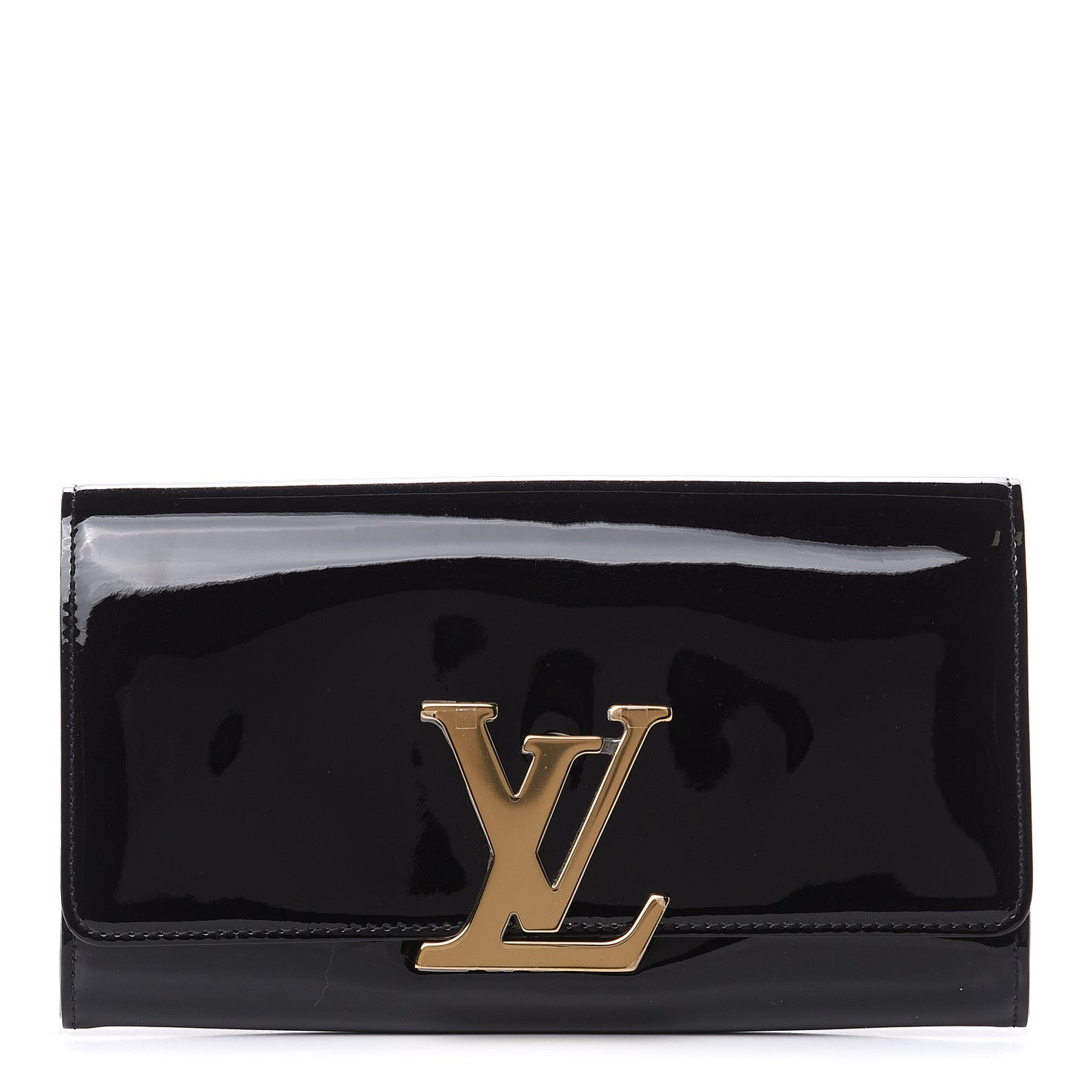 Patent Louise Clutch Black