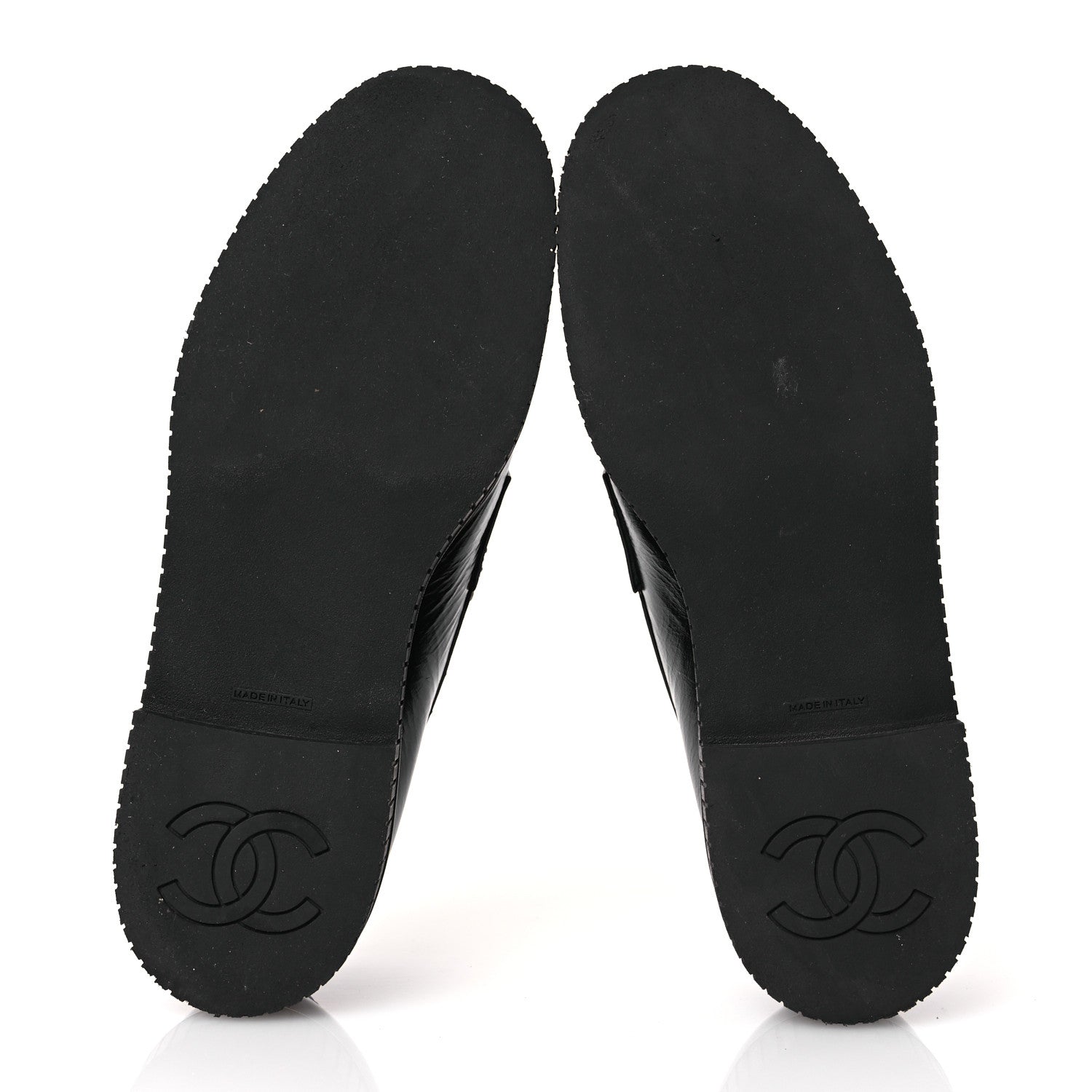Chanel Shiny Crumpled Calfskin CC Mocassin Loafers 39 Black 7 of 11