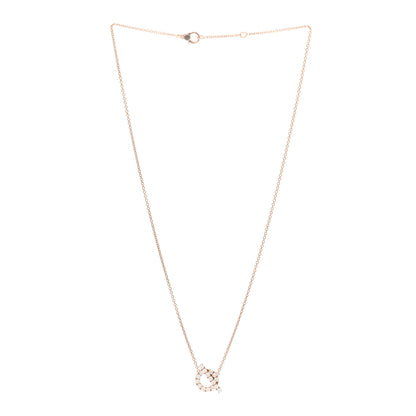 Hermes 18K Rose Gold Diamond Finesse Pendant Necklace 3 of 5