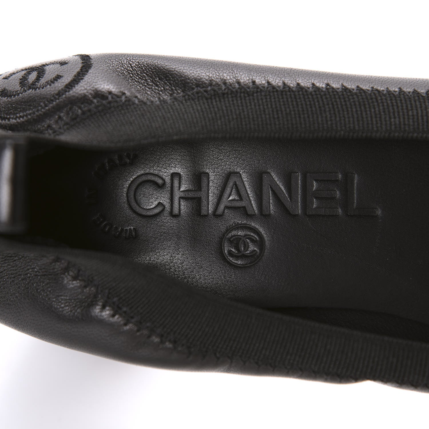 Chanel Lambskin Patent CC Elastic Pumps 36 Black 7 of 11