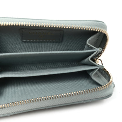Chanel Caviar Quilted Zip Around Coin Purse Wallet Grey 5 of 7