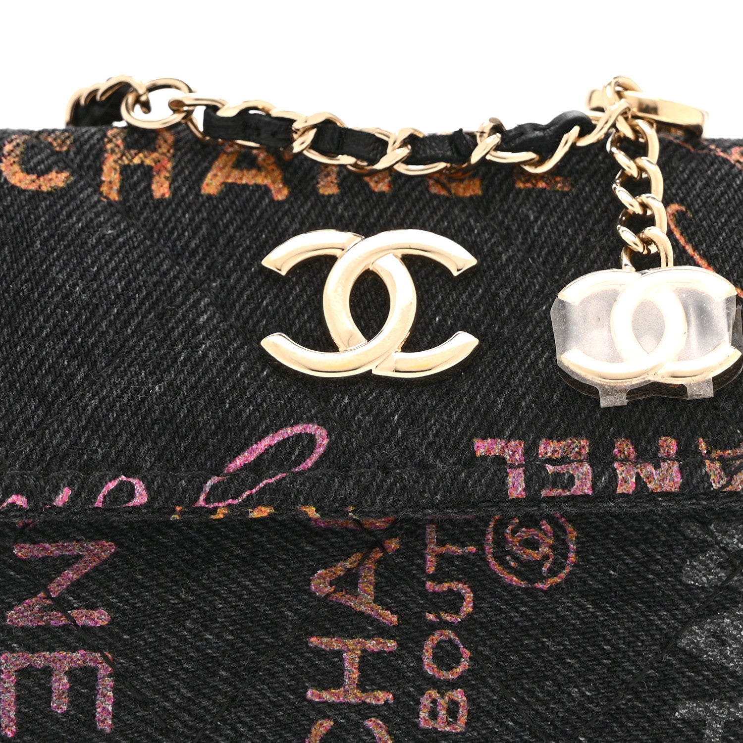 Chanel Denim Quilted Denim Mood Belt Bag Black Multicolor 8 of 10
