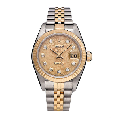 Rolex Stainless Steel 18K Yellow Gold Diamond 26mm Oyster Perpetual Datejust Watch Champagne Jubilee 179173 1 of 6
