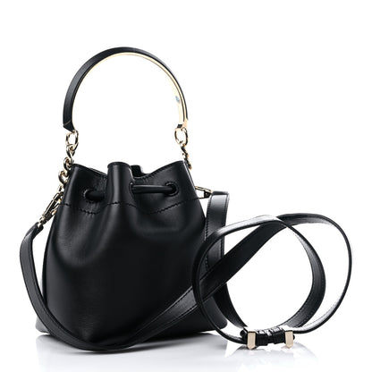 Jimmy Choo Smooth Shiny Calfskin Bon Bon Bucket Bag Black 2 of 8