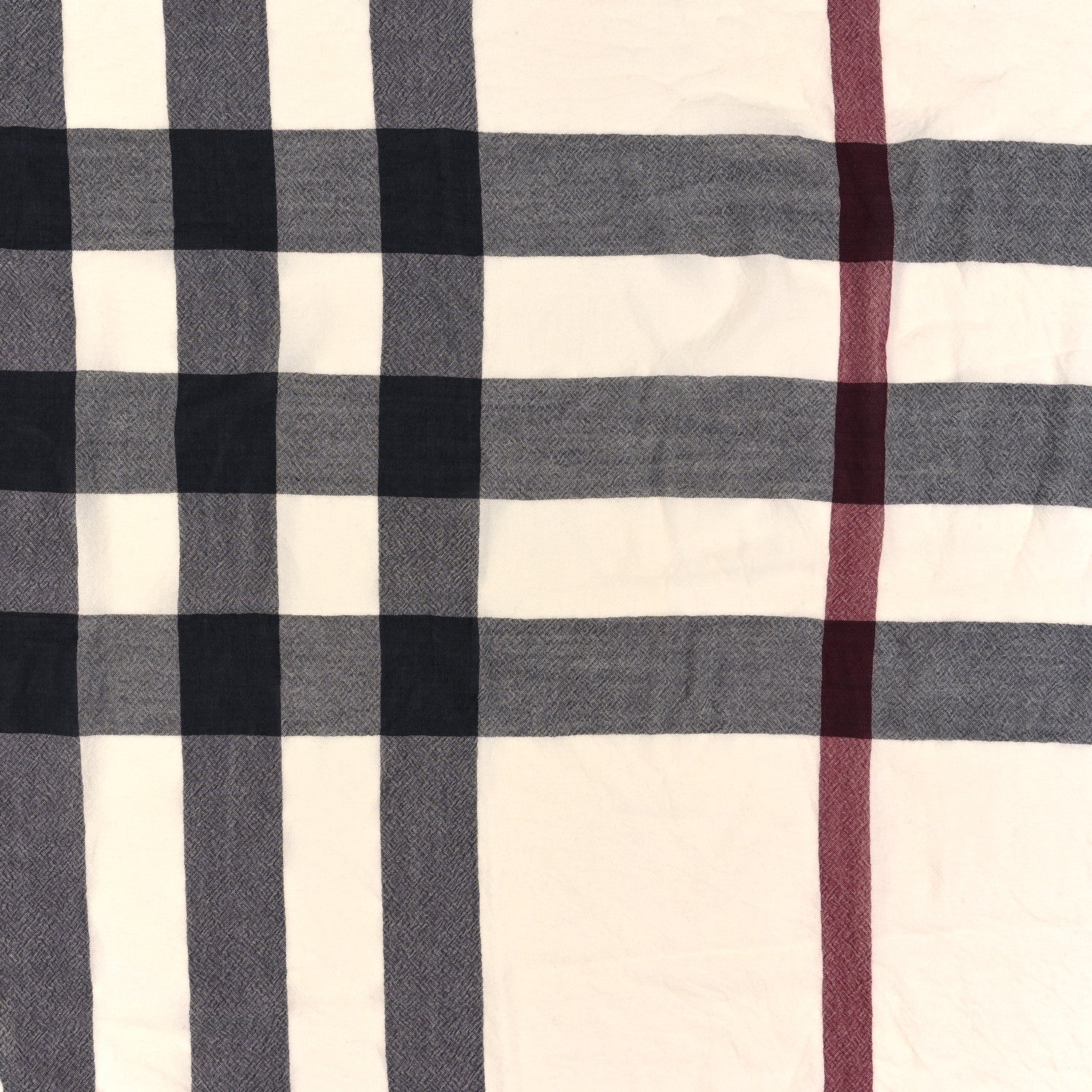 Burberry Wool Silk Gauze Giant Check Lightweight Scarf White 3 of 3