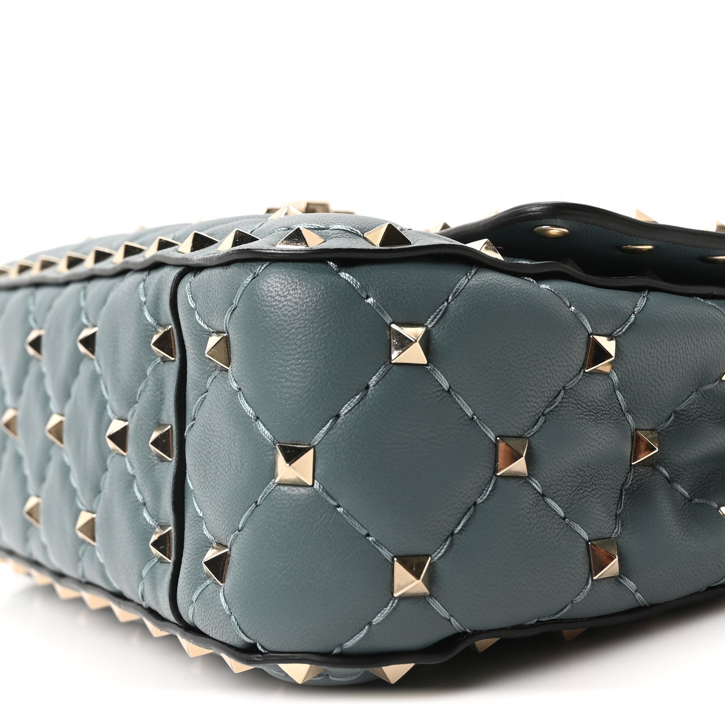 Nappa Small Rockstud Spike Shoulder Bag Sarcelle