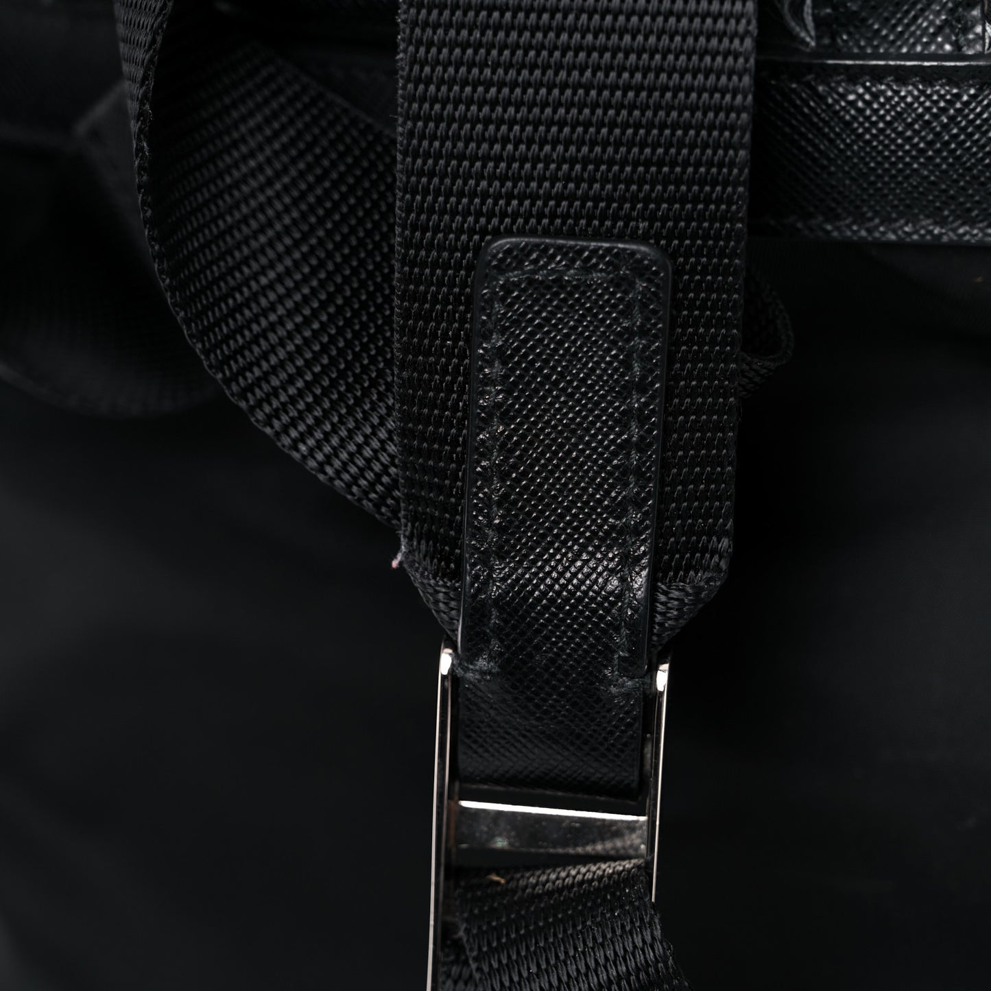 Tessuto Nylon Grommet Backpack Black