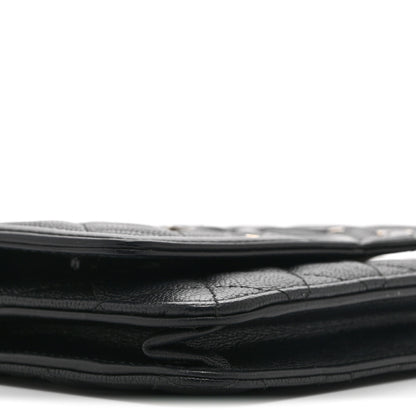 Chanel Caviar Quilted CC Filigree Wallet On Chain WOC Black 10 of 11