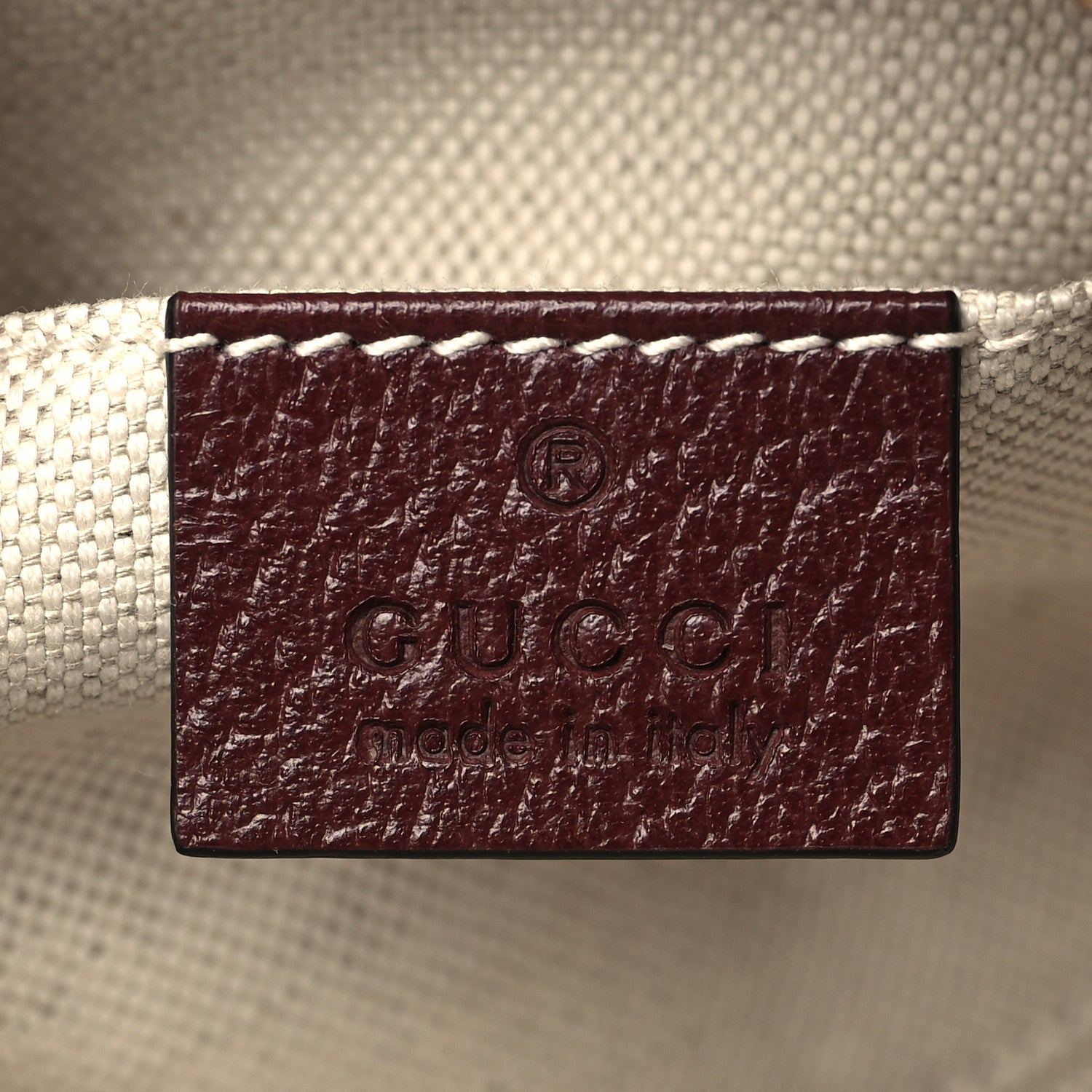Gucci Monogram Textured Dollar Calfskin Web Mini Ophidia Shoulder Bag Sahara Rubino Chardonnay 6 of 6