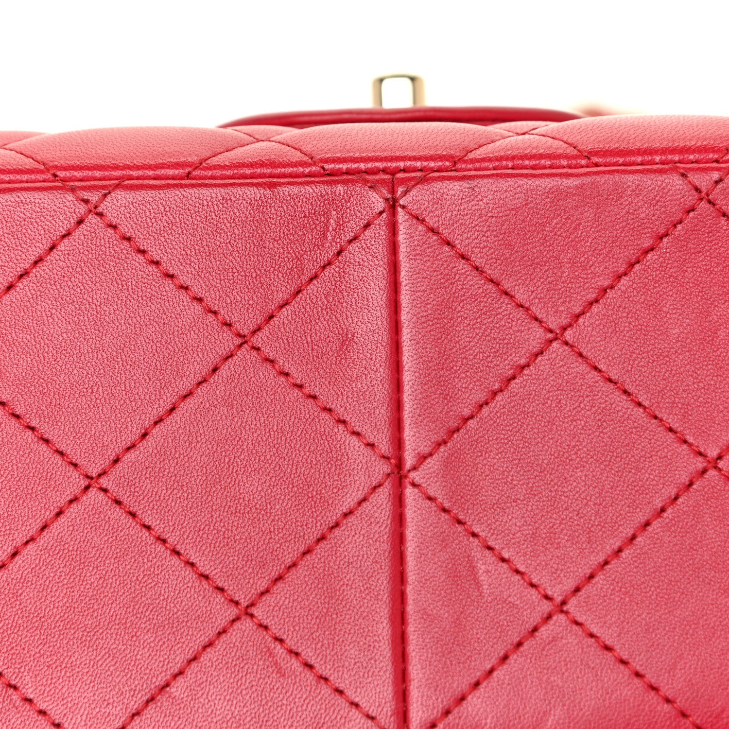 Chanel Lambskin Quilted Jumbo Double Flap Red 11 of 14