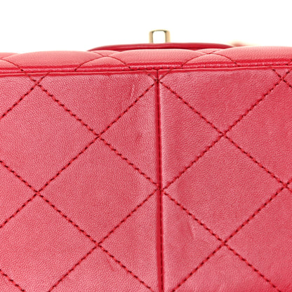 Chanel Lambskin Quilted Jumbo Double Flap Red 11 of 14