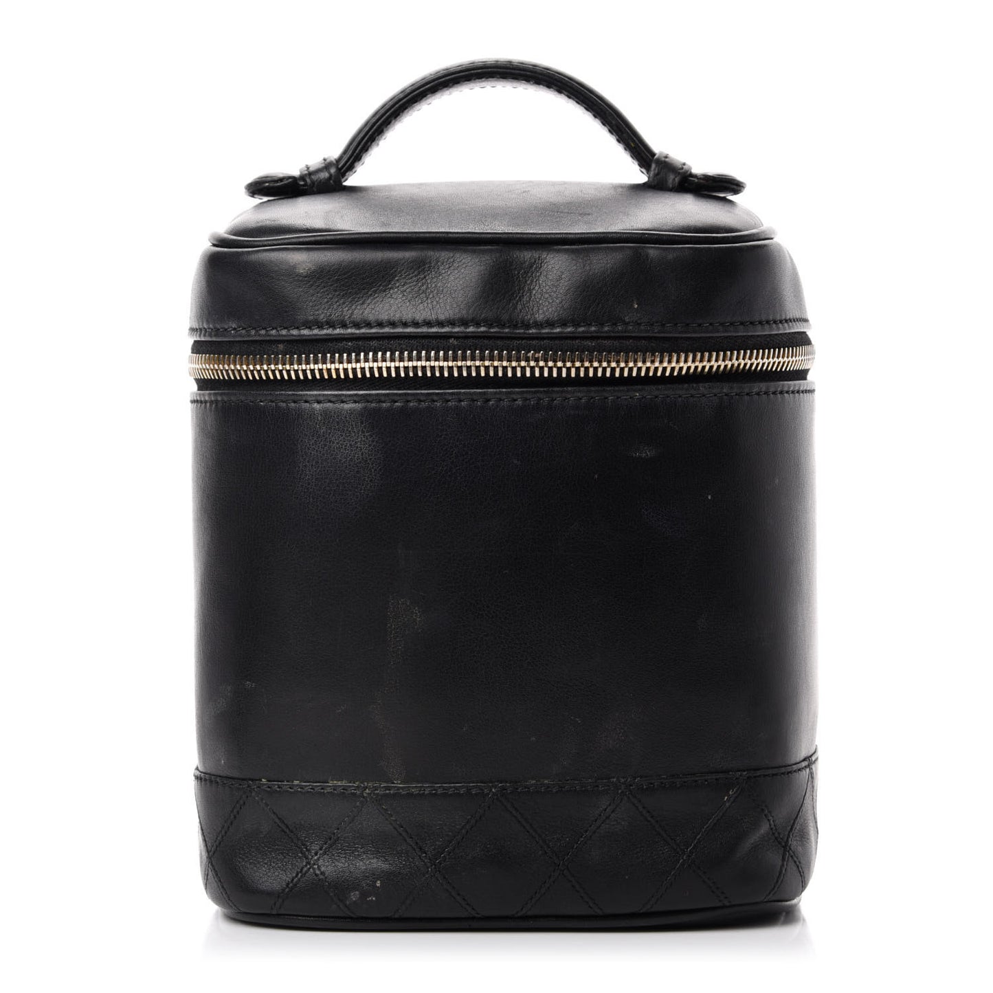Lambskin Vanity Cosmetic Case Black