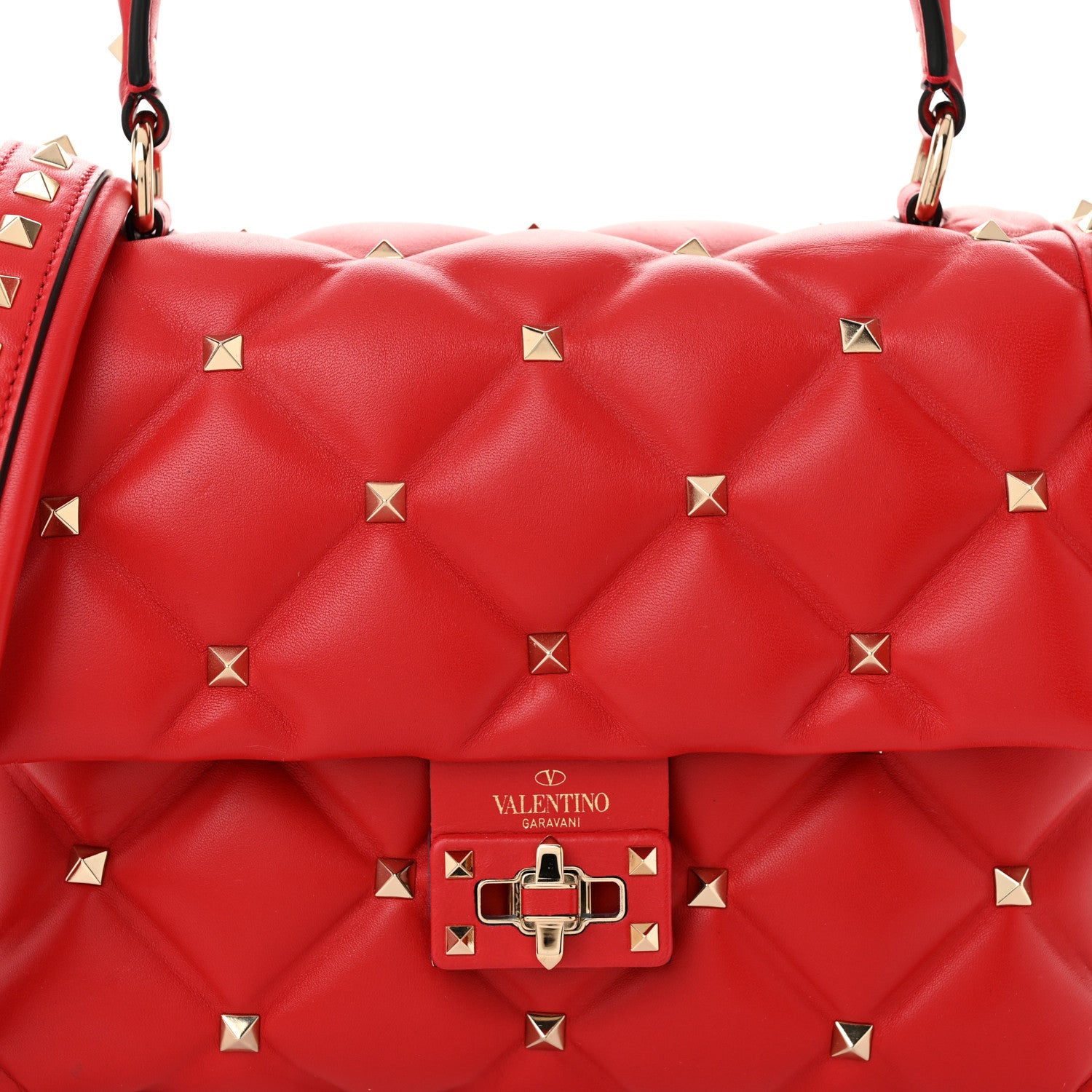 Valentino Garavani Nappa Medium Candystud Top Handle Bag Rosso Valentino 7 of 9