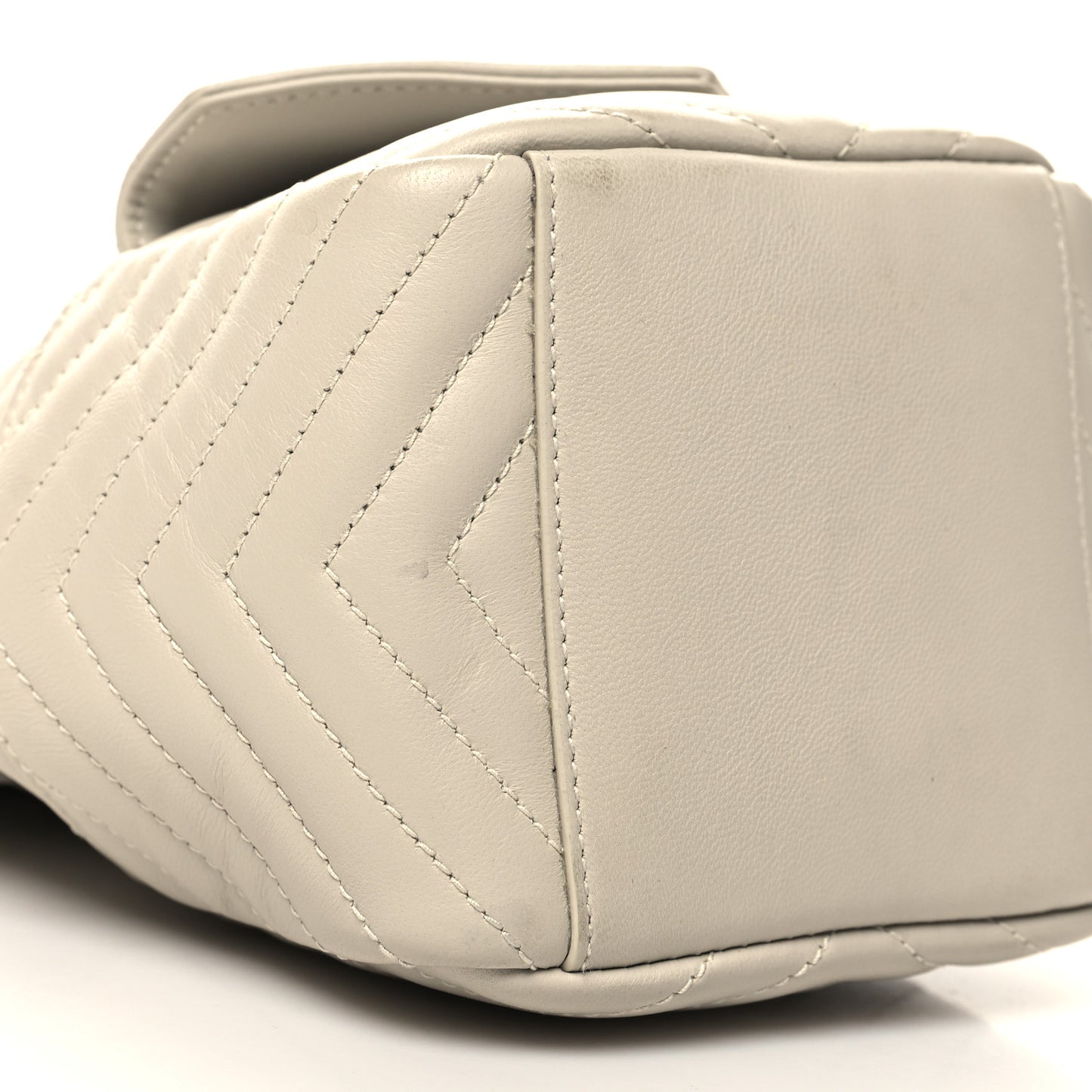 Lambskin Matelasse Monogram Joe Nano Bucket Bag Blanc Vintage