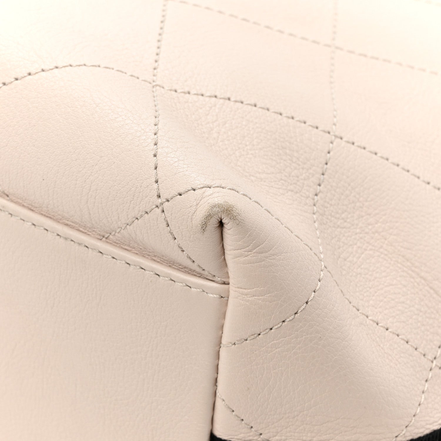 Chanel Calfskin Stitched Large Button Up Hobo Ivory Black 13 of 14