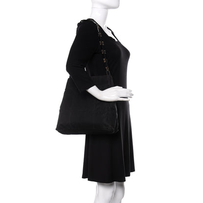 Prada Tessuto Nylon Chain Shoulder Bag Black 2 of 9