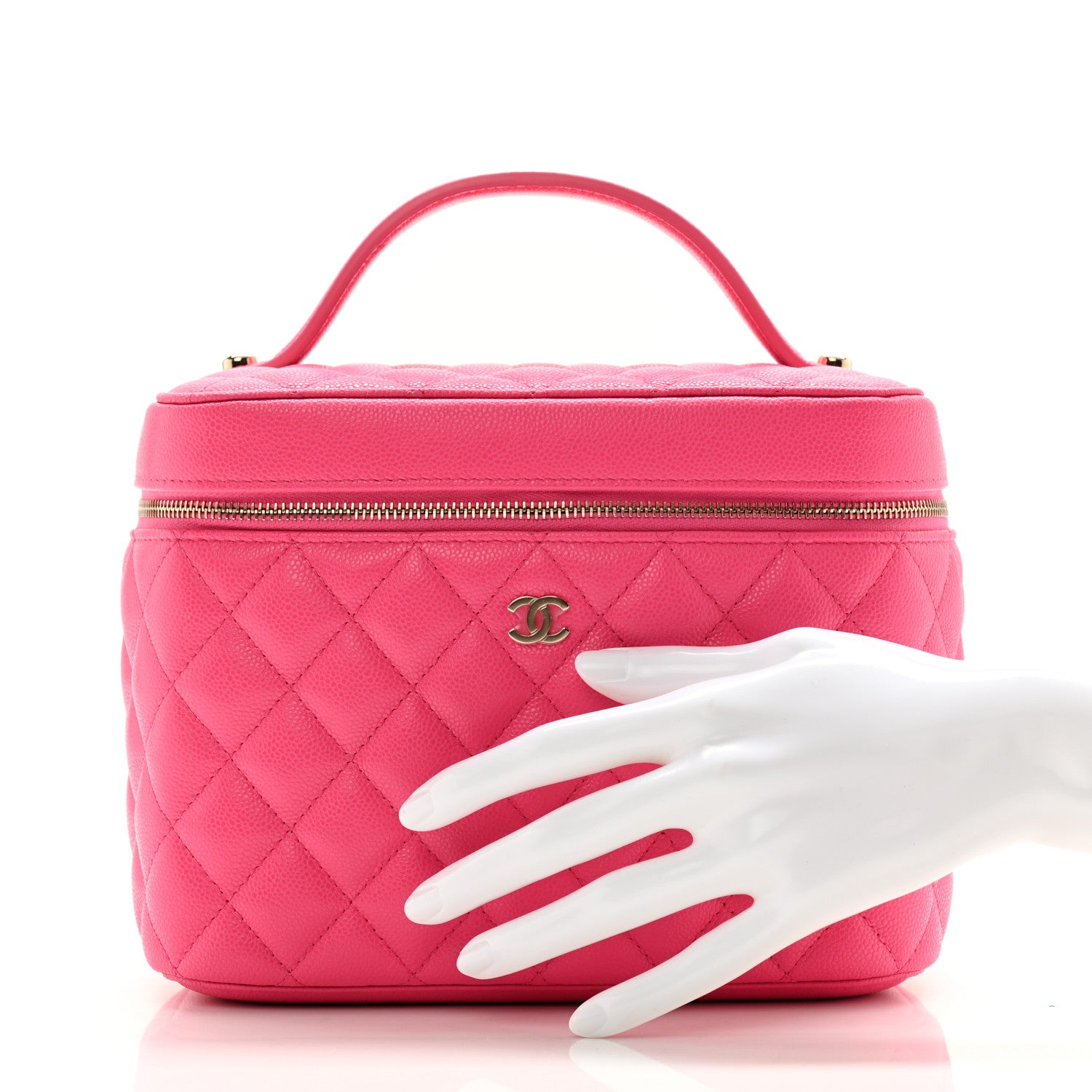 Chanel Caviar Quilted Large Vanity Pouch Pink 2 of 10