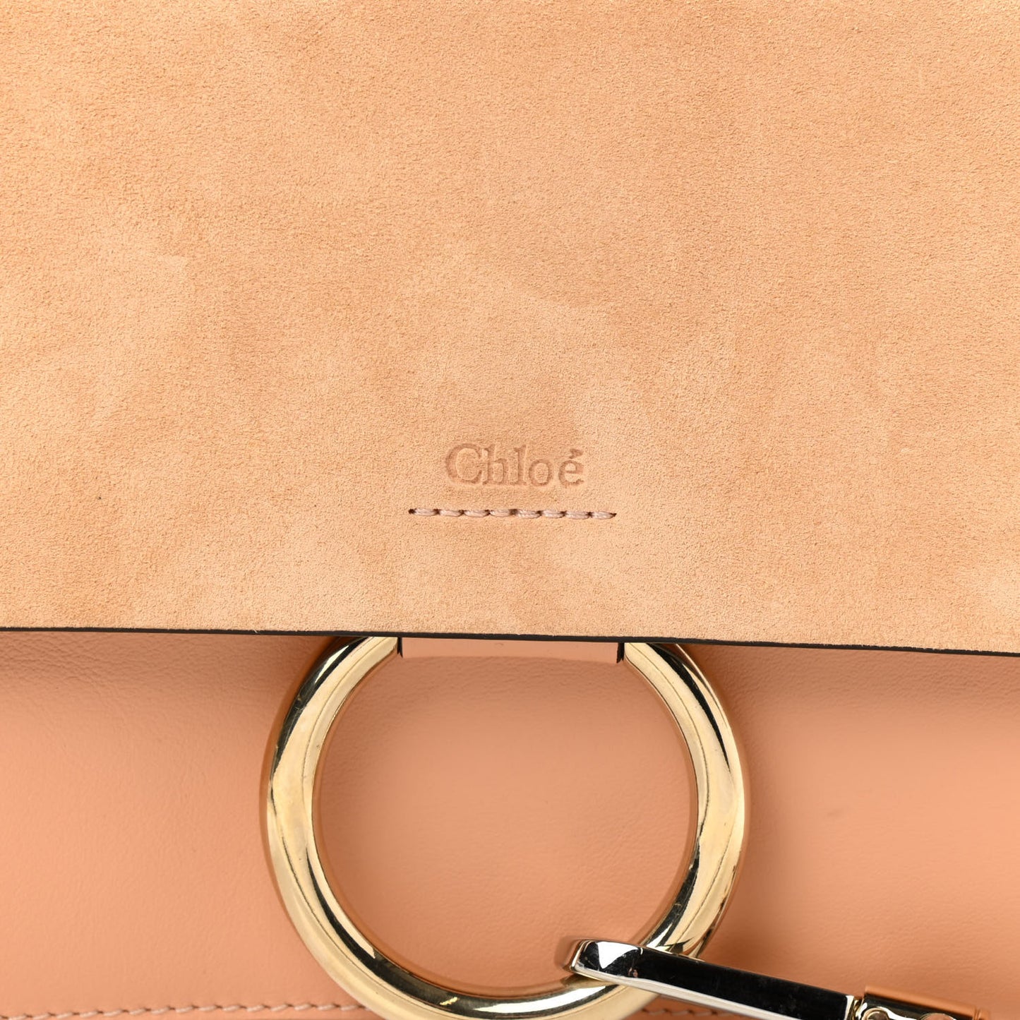 Suede Calfskin Small Faye Shoulder Bag Blushy Pink