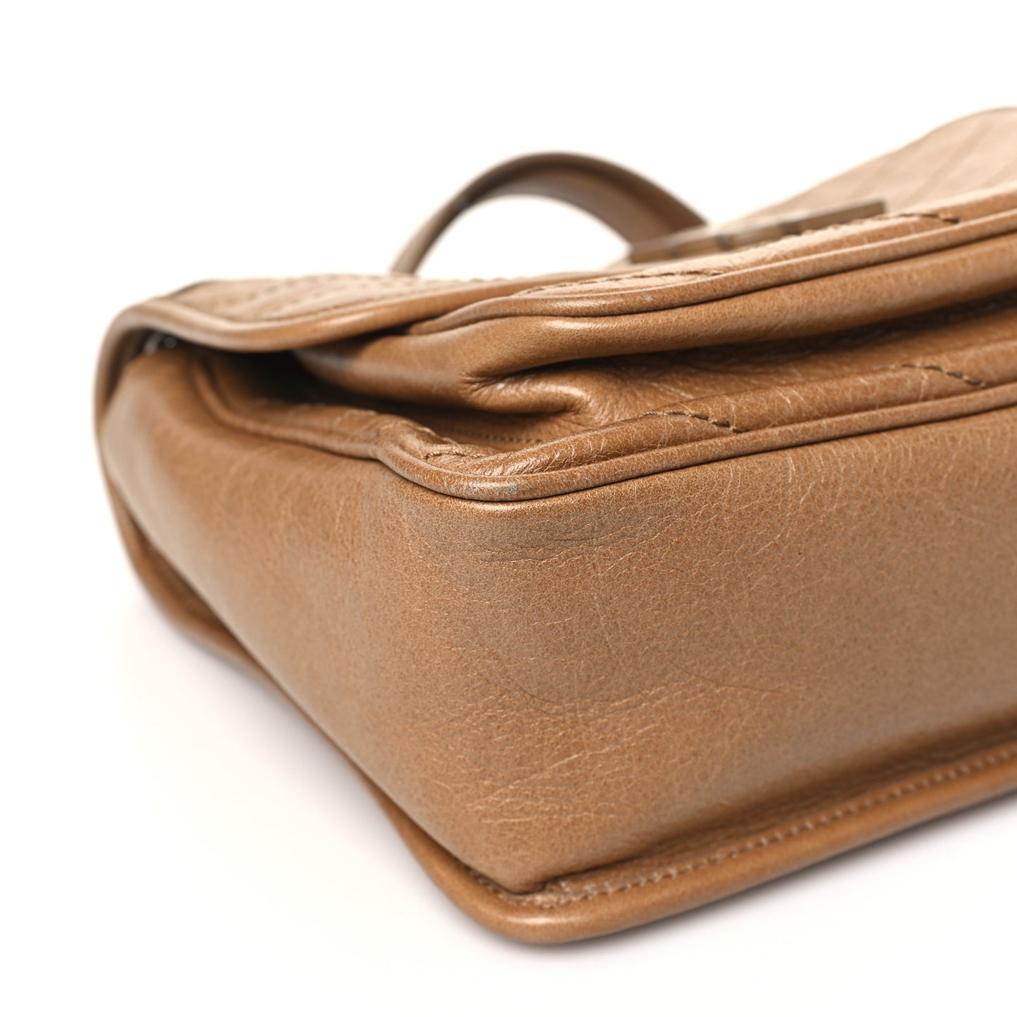 Crinkled Calfskin Matelasse Monogram Medium Niki Chain Satchel Natural Tan