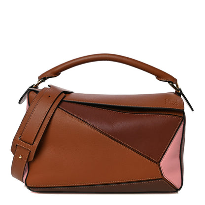 Loewe Calfskin Medium Puzzle Bag Tan Medium Pink 1 of 9