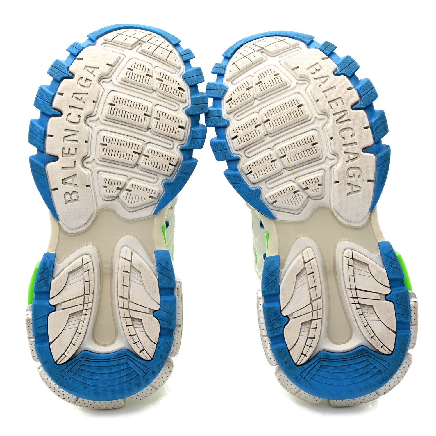 Balenciaga Mesh Nylon Mens Track Sneakers 40 White Green Blue 5 of 12