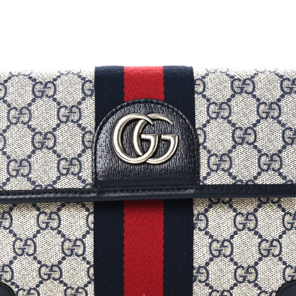 Gucci GG Supreme Monogram Web Small Ophidia Belt Bag 80 32 Beige Navy 7 of 9