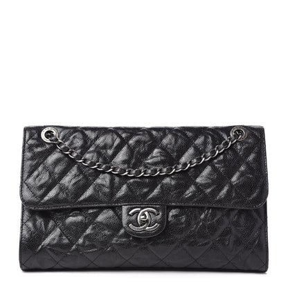 Chanel Crumpled Grained Calfskin Jumbo CC Crave Flap Black 1 of 11