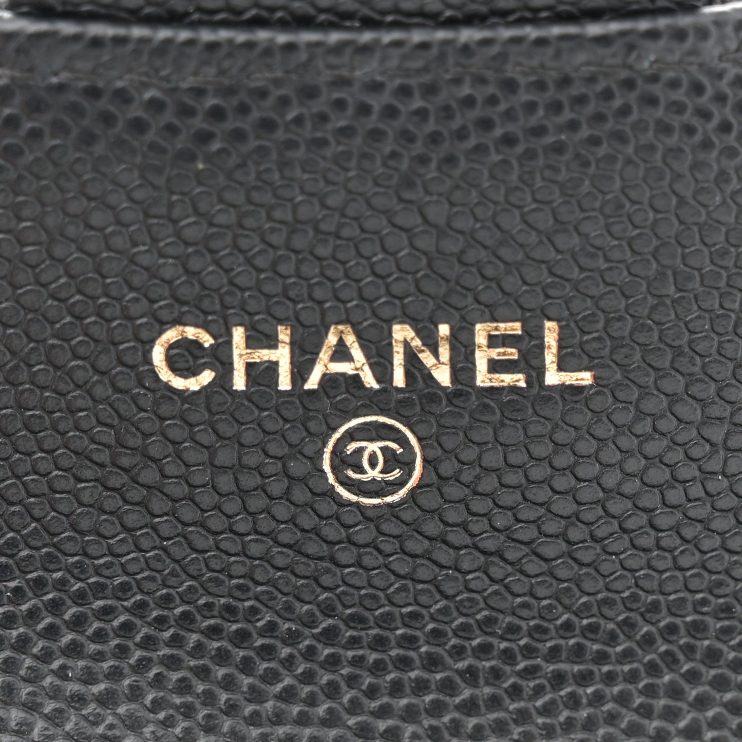 Caviar Quilted Flap Card Holder On Chain Black