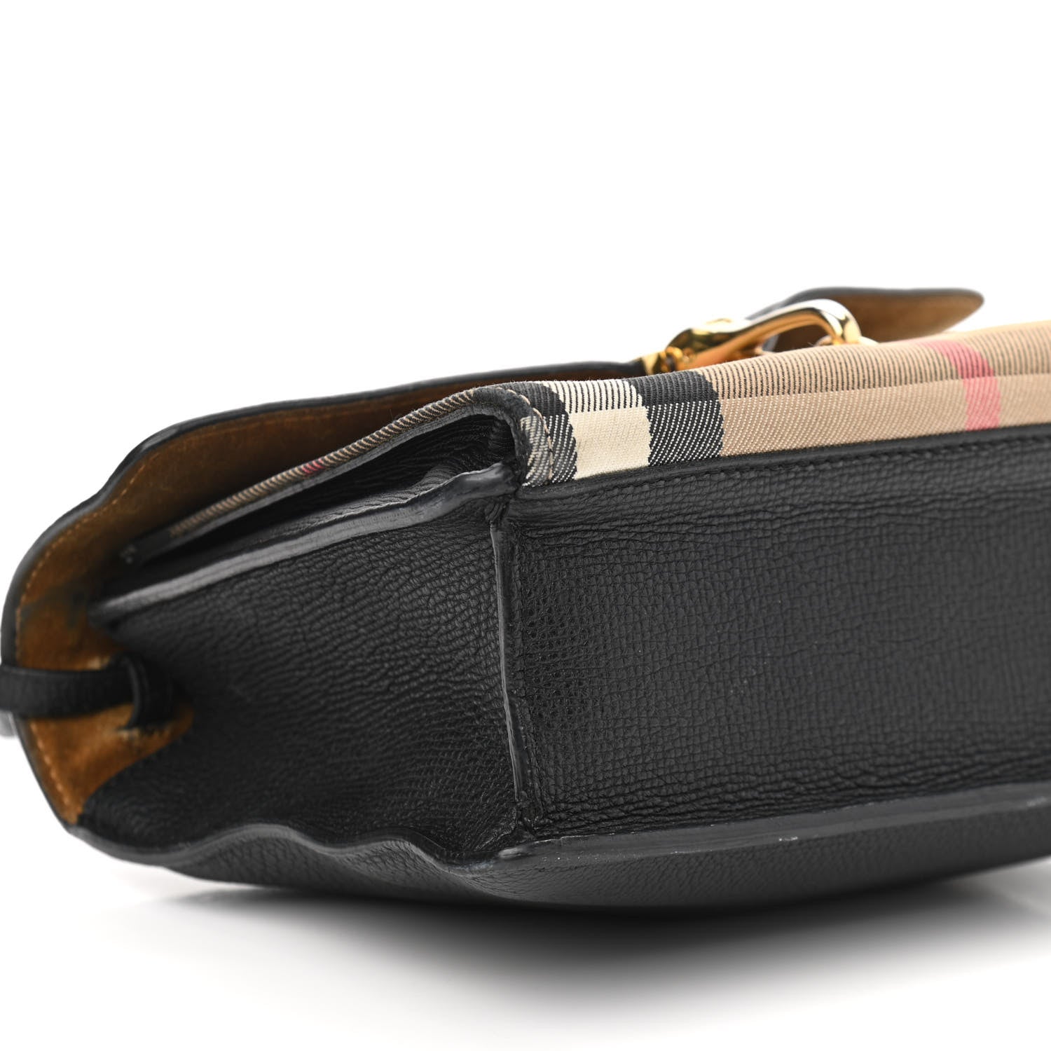 Burberry Derby Calfskin House Check Small Macken Crossbody Bag Black 15 of 16