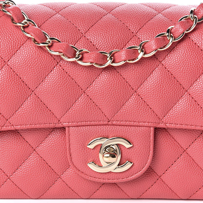 Chanel Caviar Quilted Mini Rectangular Flap Dark Pink 10 of 10