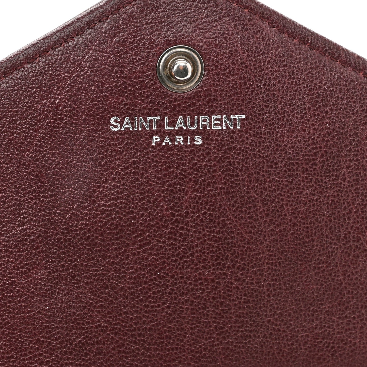 Sheepskin Tri-Quilt Monogram Envelope Chain Wallet Burgundy
