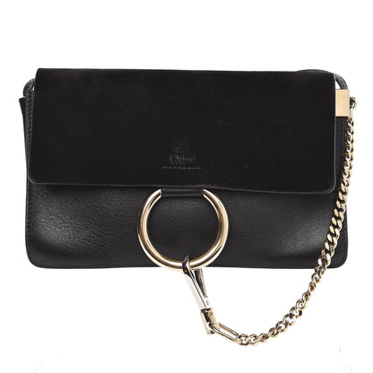Chloe Suede Calfskin Small Faye Shoulder Bag Black 1 of 8