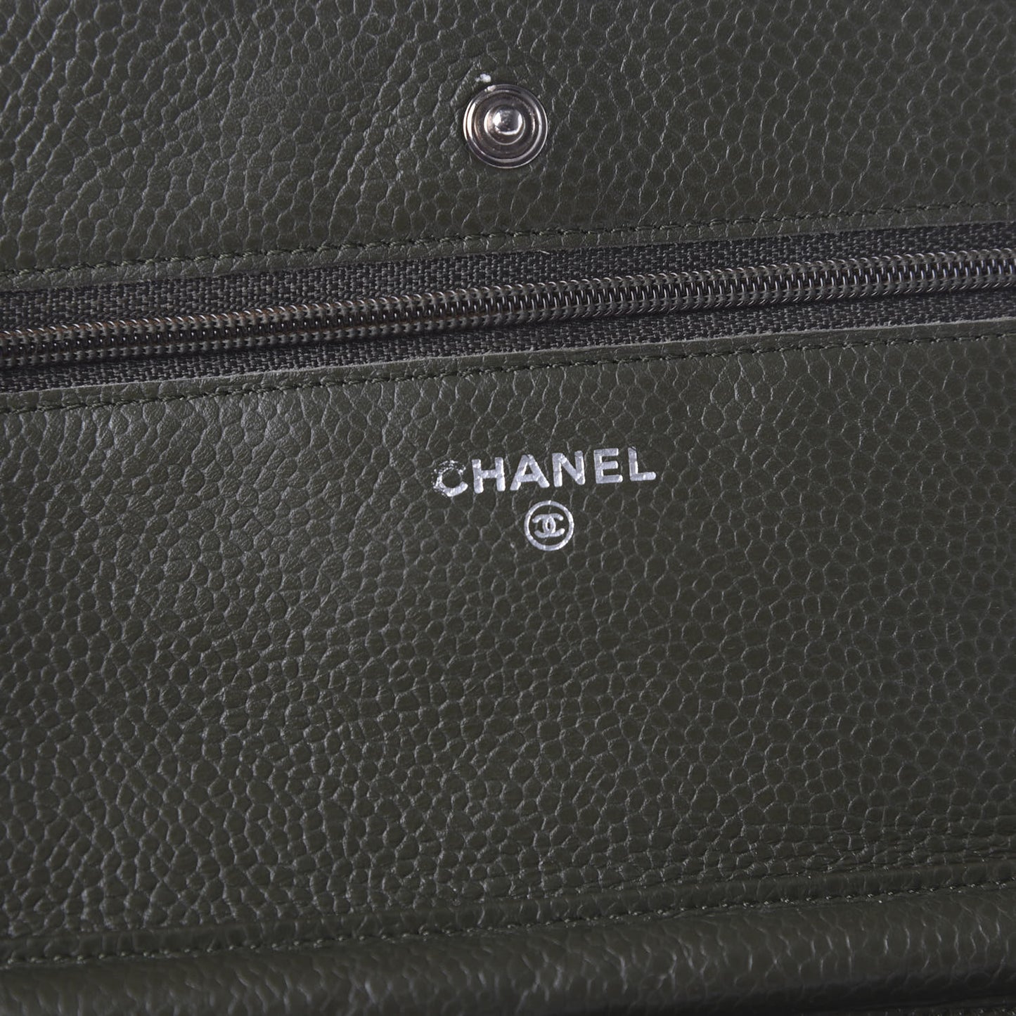Caviar Quilted Wallet On Chain WOC Green