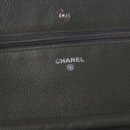 Chanel Caviar Quilted Wallet On Chain WOC Green 8 of 11