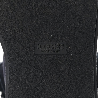 Hermes Suede Shearling Womens Hemisphere Ankle Boots 38 Black 7 of 8