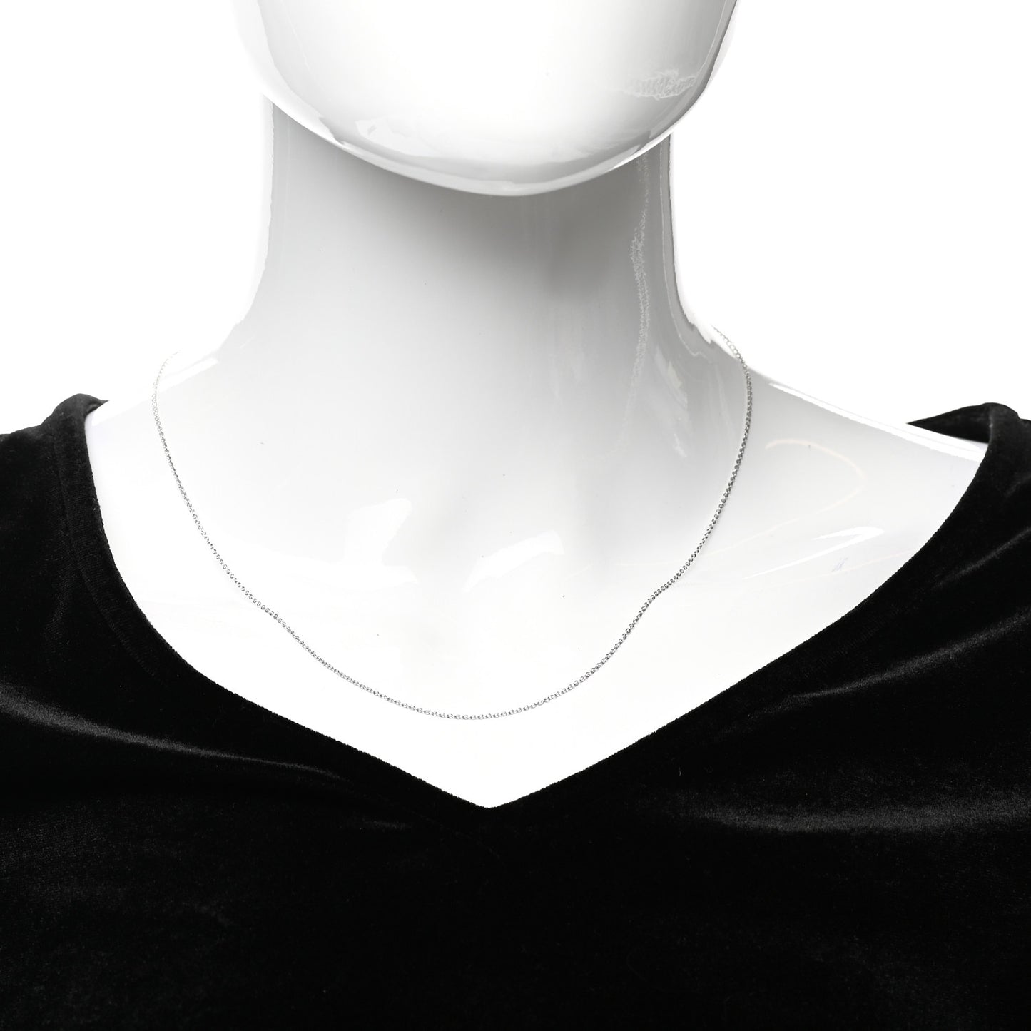 18K White Gold Chain Necklace 18"