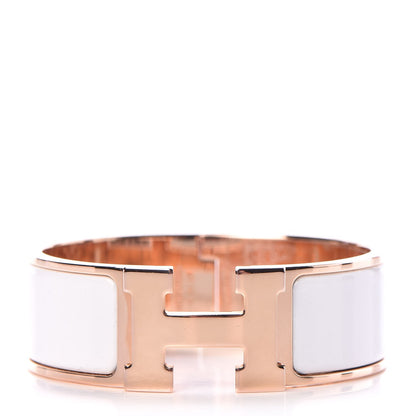 Hermes Enamel Wide Clic Clac H Bracelet PM White 1 of 5