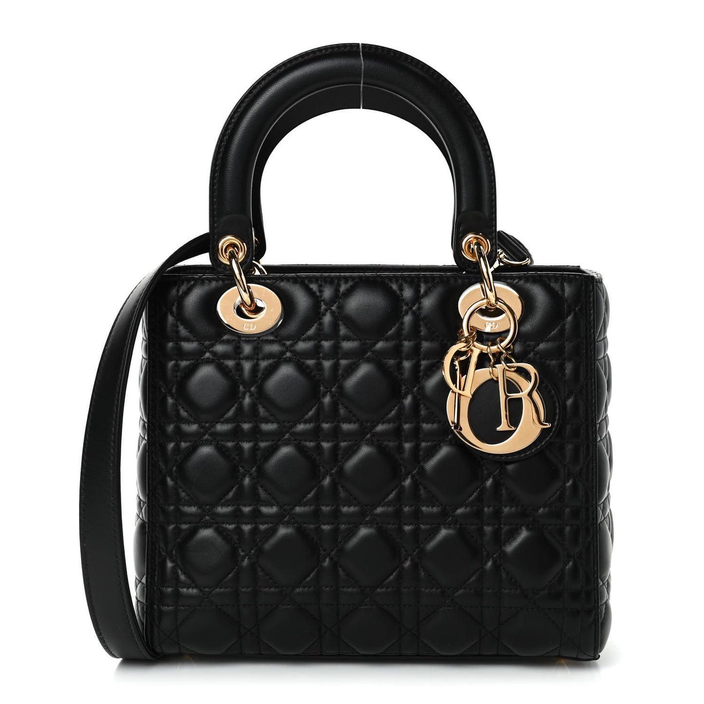 Lambskin Cannage Medium Lady Dior Black