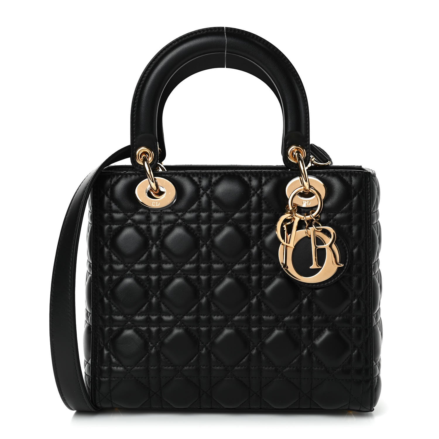 Christian Dior Lambskin Cannage Medium Lady Dior Black 1 of 4