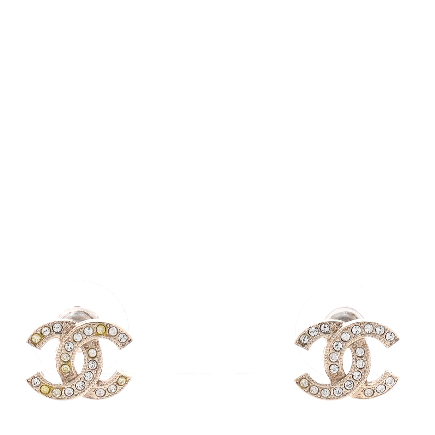 Metal Textured CC Earrings Gold