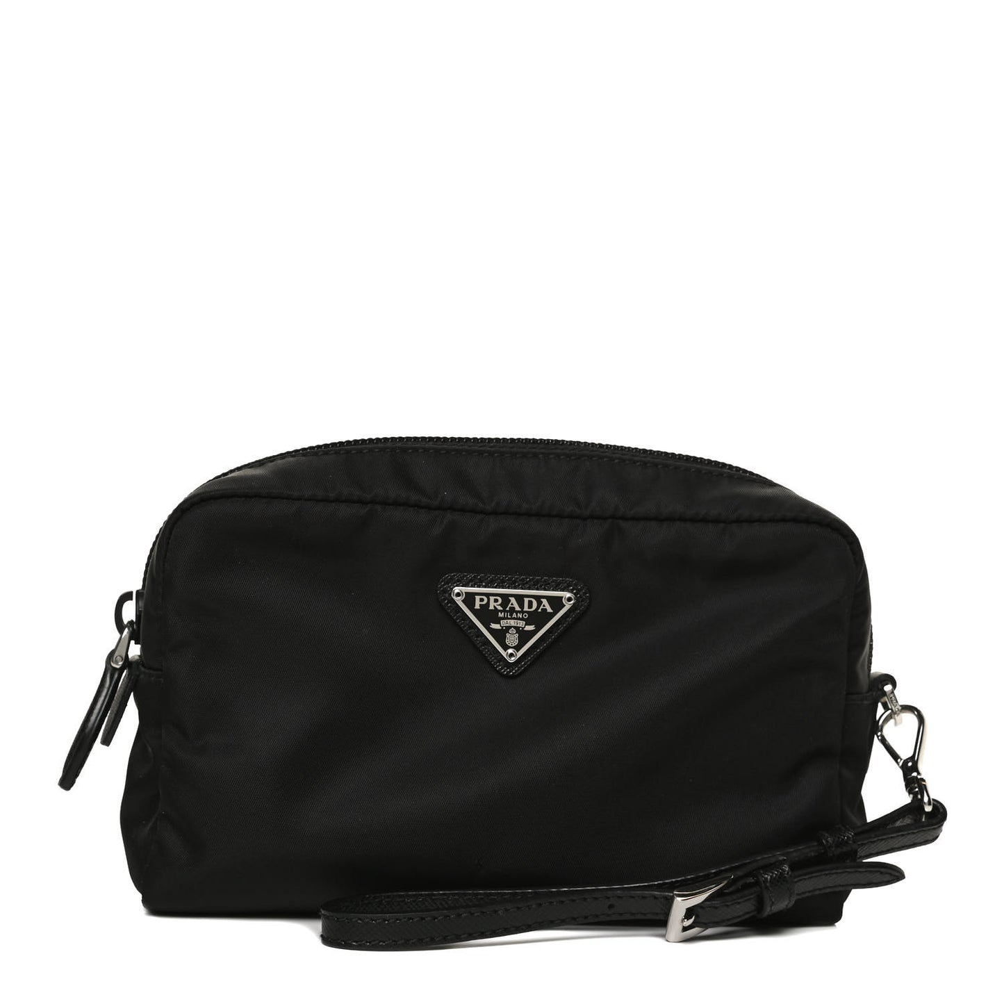 Tessuto Nylon Saffiano Wristlet Black