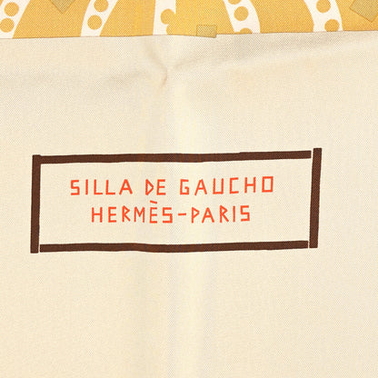 Hermes Silk Silla De Gaucho Scarf 90 Rose Poudre Beige 3 of 3