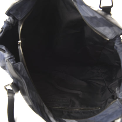 Burberry Nylon Check Small Buckleigh Packable Tote Navy Blue 5 of 9