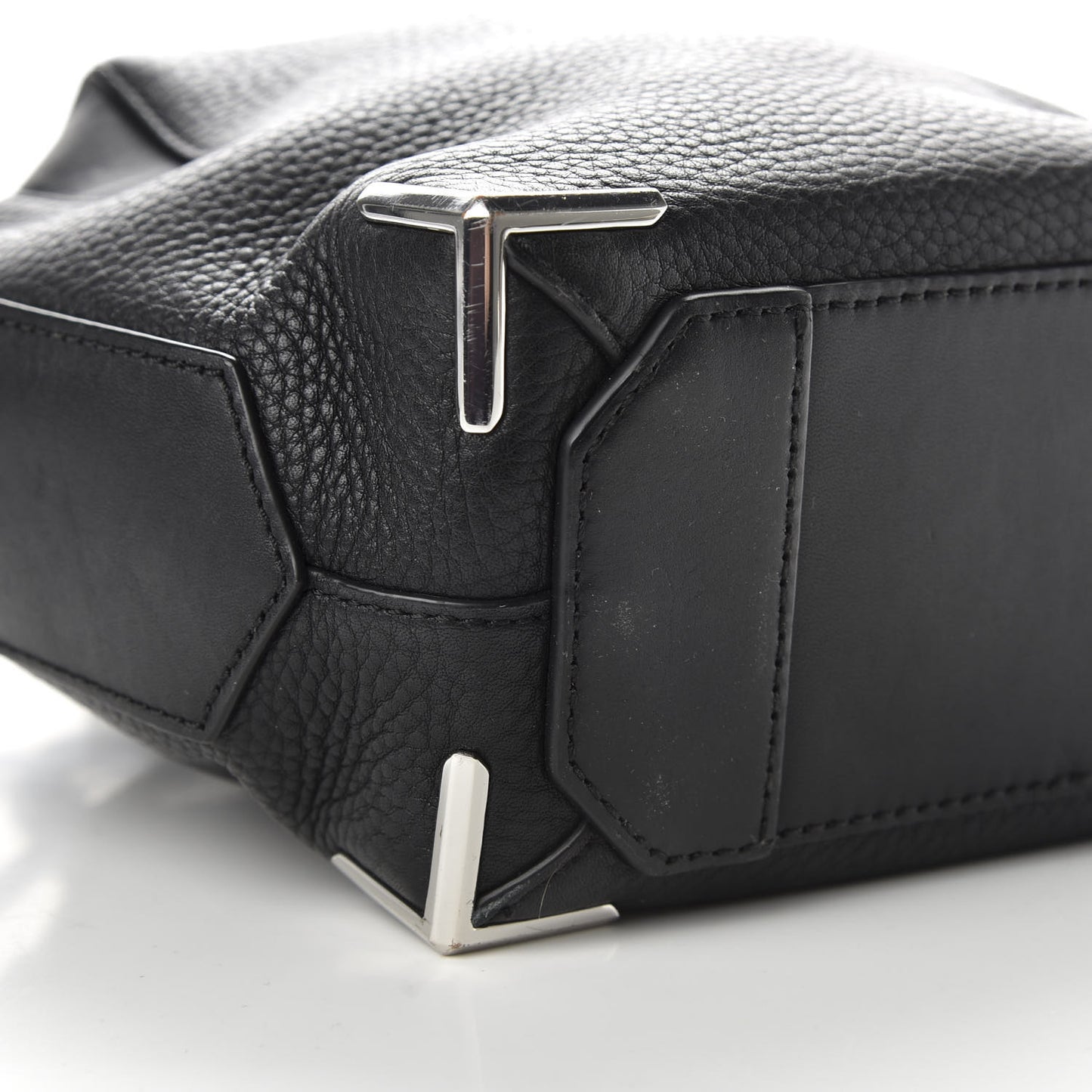 Pebbled Calfskin Mini Emile Black Silver Hardware