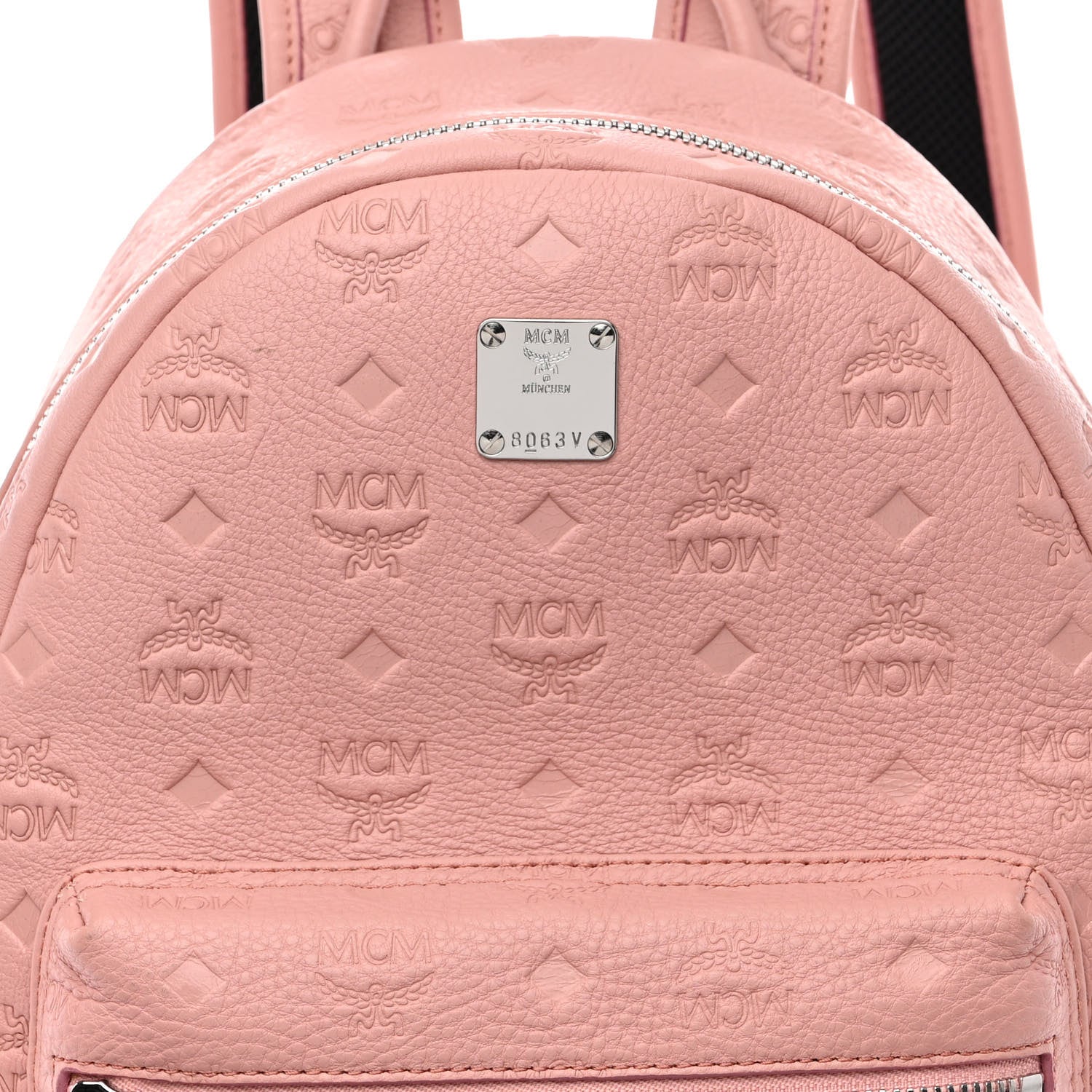 MCM Calfskin Ottomar Monogram Small Backpack Pink 8 of 13