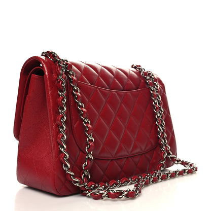 Chanel Caviar Quilted Jumbo Double Flap Red 3 of 11