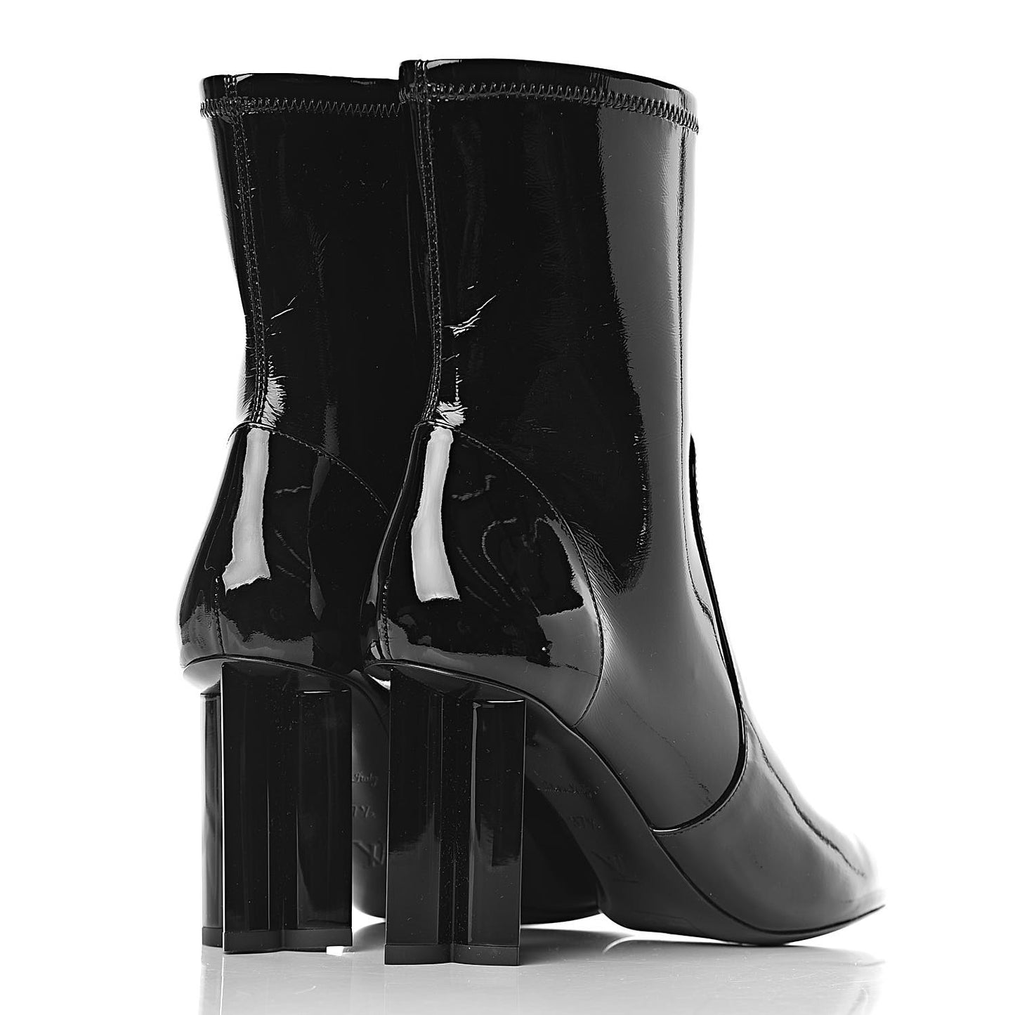 Patent Silhouette Ankle Boots 37.5 Black