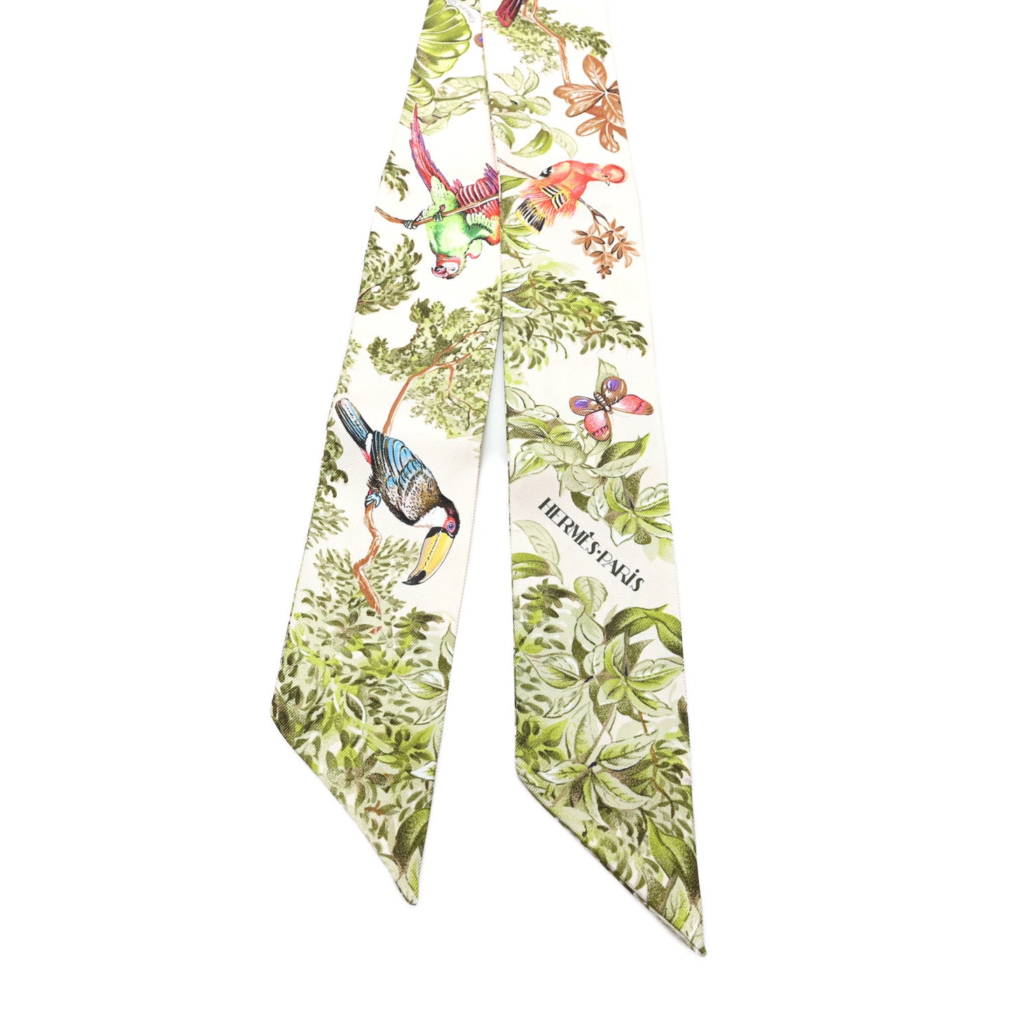 Silk Equateur Twilly Creme Vert Multicolore