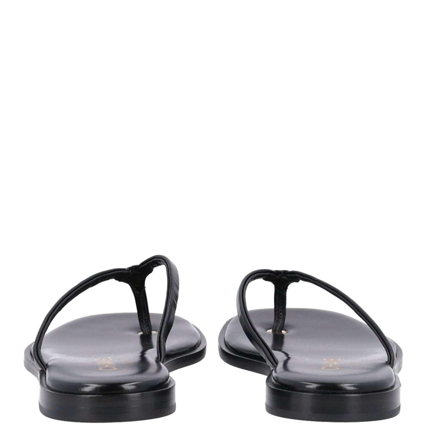 Goatskin CC Times Square Thong Sandals 42 Black