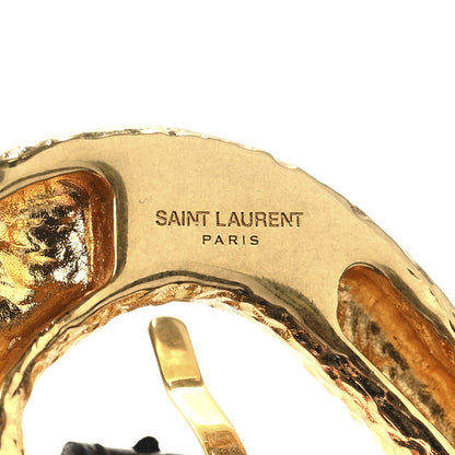 Saint Laurent Snakeskin Heart Belt 75 30 Black 6 of 7